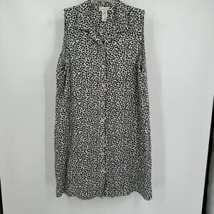 Jones New York Womens Dress Size 16 Leopard Linen Classic Minimalist Office Core